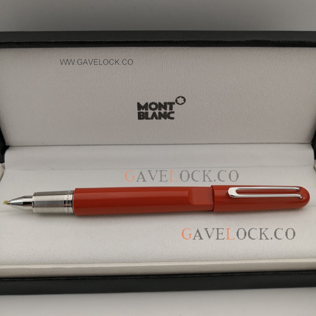 High Quality Montblanc M Red Rollerball - Red Resin Silver Clip